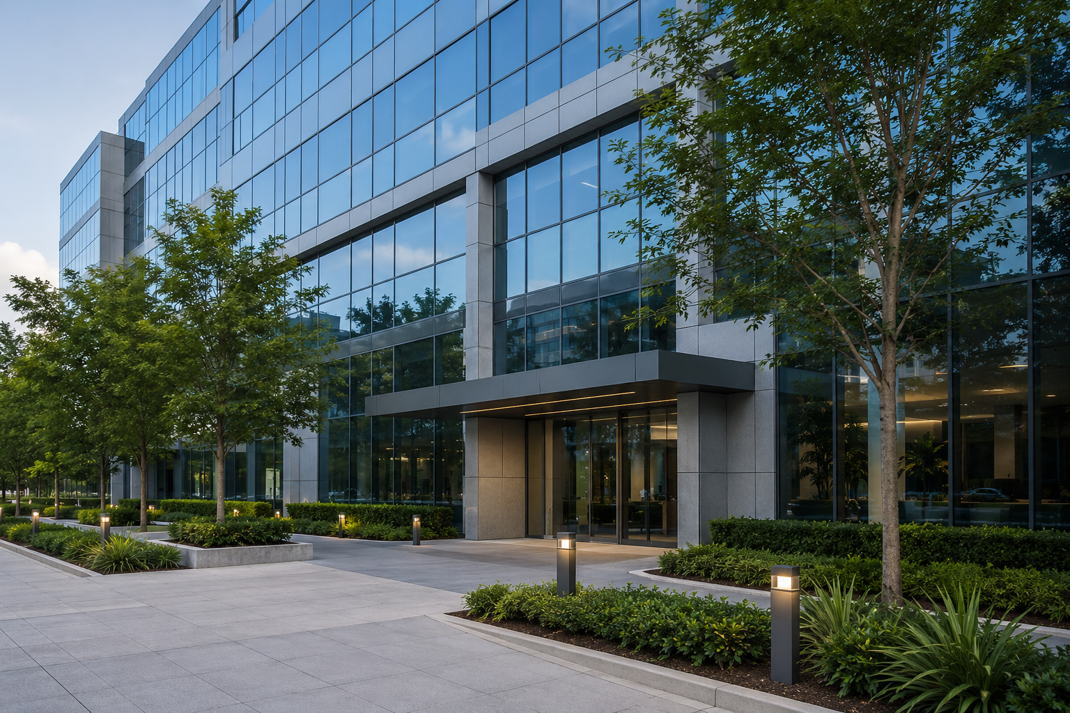 Modern commercial building representing integrated facility management solutions in the Philippines
