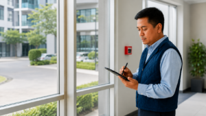 Professional property management services in a modern commercial building in the Philippines