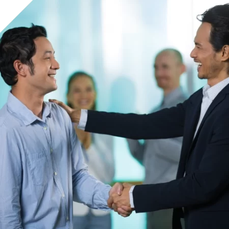 Handshake between two business people